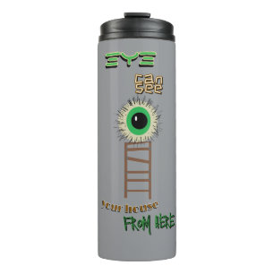 Creepy Watching Green Eye Thermal Tumbler
