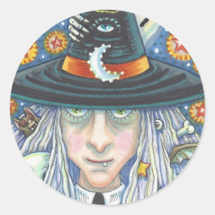 CREEPY WITCH, EVIL EYE, SKULL, VAMPIRE  STICKERS