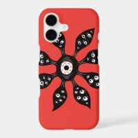 Creepy Witchy Eye Monster On Red