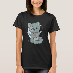 Creepy Witchy Feline Pastel Goth Nu Book  Cat Ange T-Shirt