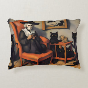 CREEPY WITH WITH CATS DECORATIVE CUSHION