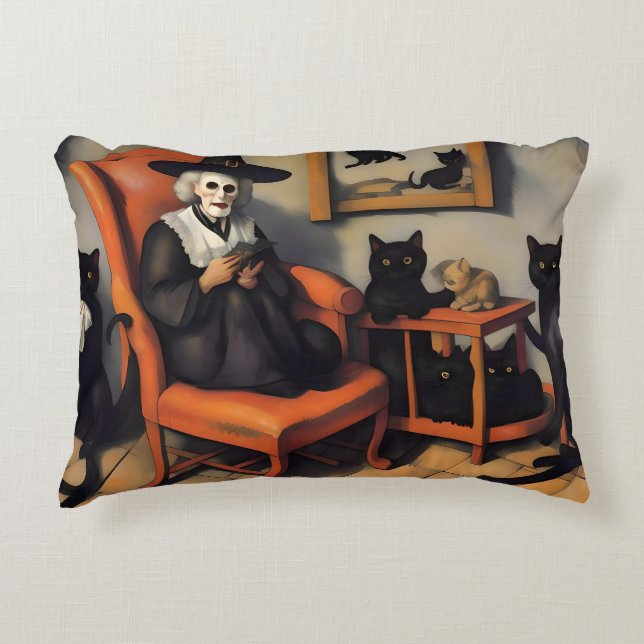 CREEPY WITH WITH CATS DECORATIVE CUSHION (Front)