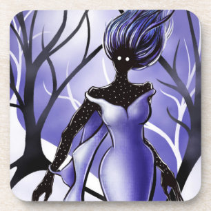 Creepy Woman Monster Macabre Art Coaster