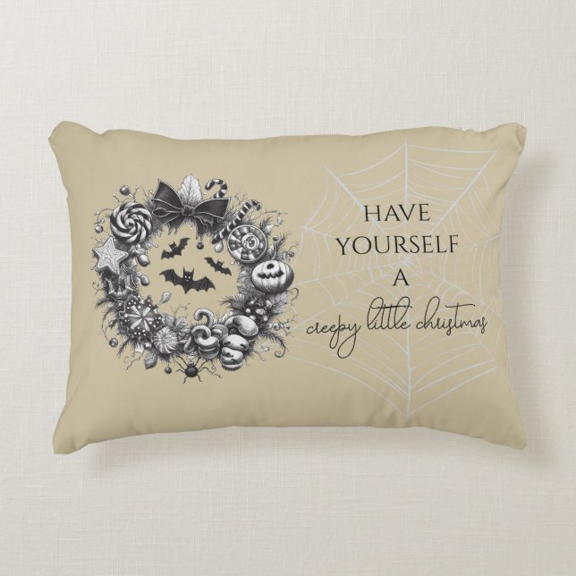 Creepy Wreath Decorative Cushion (Front)