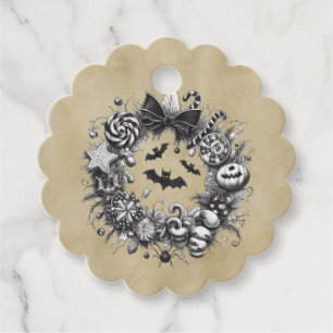 Creepy Wreath Favour Tags