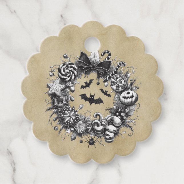 Creepy Wreath Favour Tags (Front)