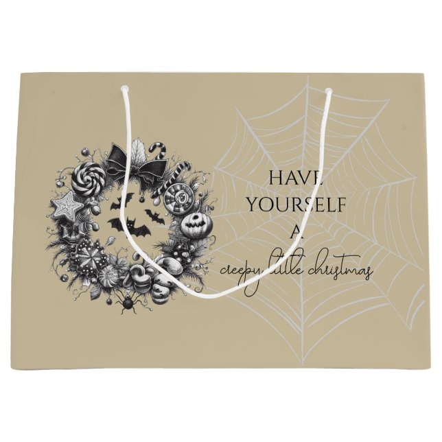 Creepy Wreath Large Gift Bag (Front)
