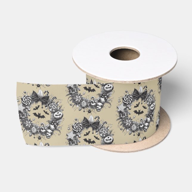 Creepy Wreath Satin Ribbon (Spool)