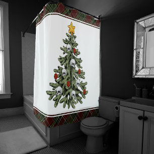 Creepy XMAS   A Very Gothic Christmas Tree Grunge Shower Curtain