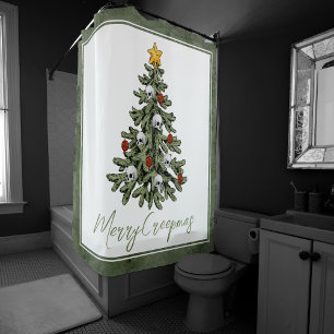 Creepy XMAS A Very Gothic Christmas Tree Grunge Shower Curtain