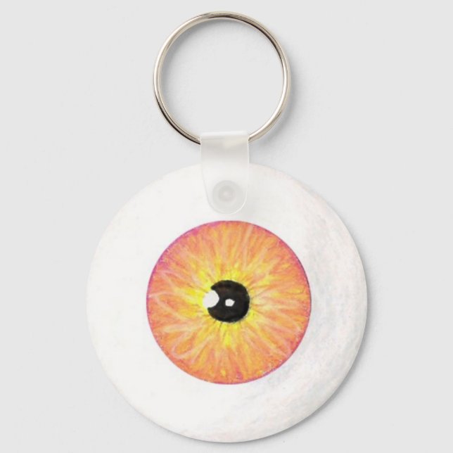 Creepy Yellow Red Eyeball Keychain (Front)