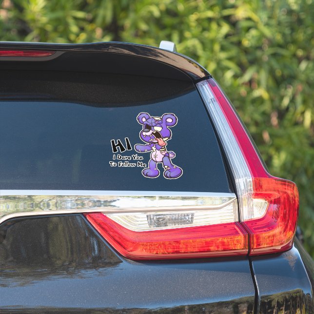 Creepy Zombie Teddy Bear Sticker (Car Side)