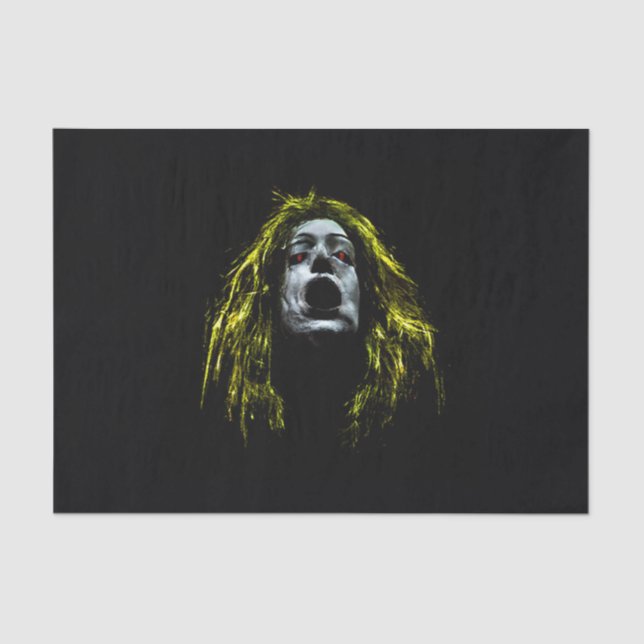 Creepy zombie woman face portrait tissue paper (Front)