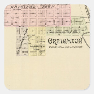 Creighton and West Niobrara, Nebraska Square Sticker