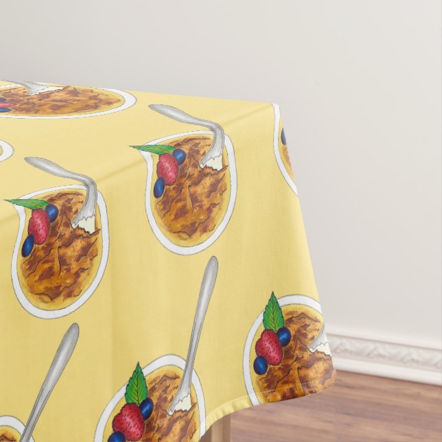 Creme Brulee French Custard Dessert Food Tablecloth (In Situ)