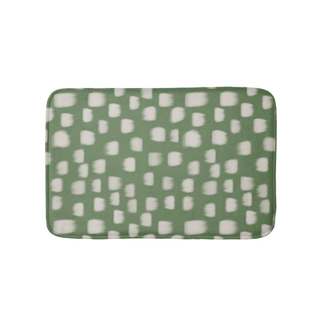 Creme brushstrokes on sage green - 1 bath mat (Front)