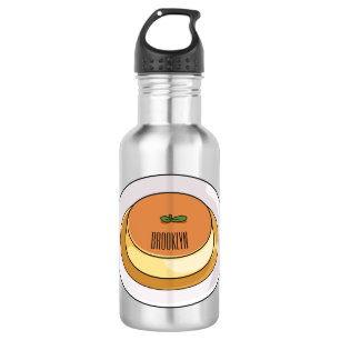 Creme caramel cartoon illustration 532 ml water bottle