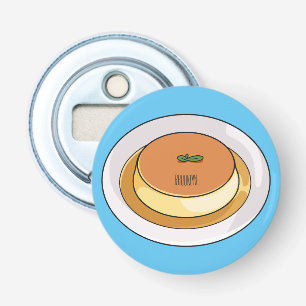 Creme caramel cartoon illustration bottle opener