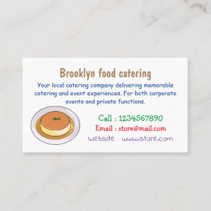 Creme caramel cartoon illustration business card