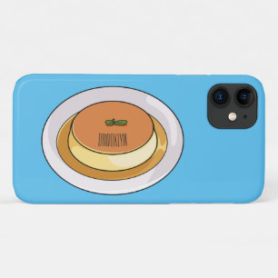 Creme caramel cartoon illustration iPhone 11 case