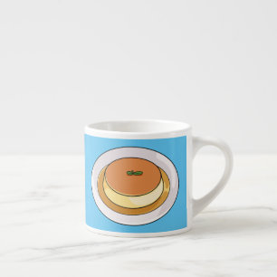 Creme caramel cartoon illustration espresso cup
