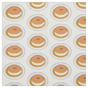 Creme caramel cartoon illustration fabric