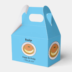 Creme caramel cartoon illustration favour box
