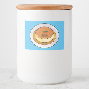 Creme caramel cartoon illustration food label