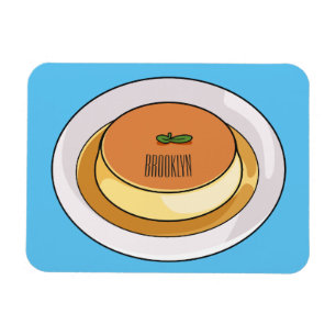 Creme caramel cartoon illustration magnet
