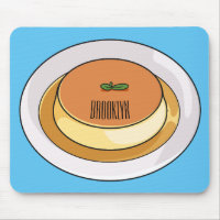 Creme caramel cartoon illustration 