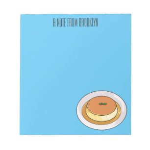 Creme caramel cartoon illustration notepad