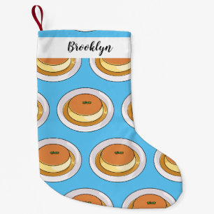 Creme caramel cartoon illustration small christmas stocking