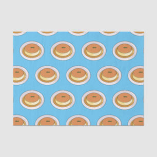 Creme caramel cartoon illustration tissue paper