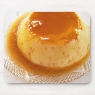 Creme caramel type of pudding with caramel mouse pad