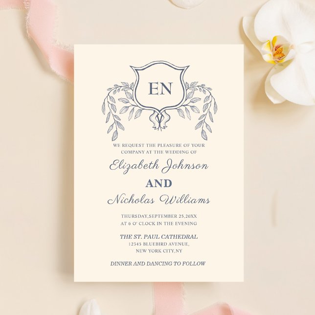  creme classic wedding invitations uk template (Creator Uploaded)