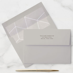 Creme Geometric Gala Return Address Envelope