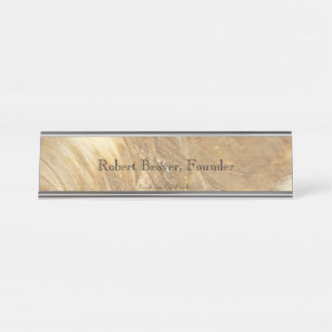 Creme Marble Desk Name Plate