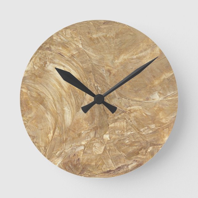 Creme Marble Faux Finish Round Clock (Front)