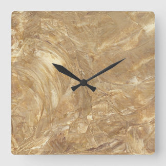 Creme Marble Faux Finish Square Wallclock