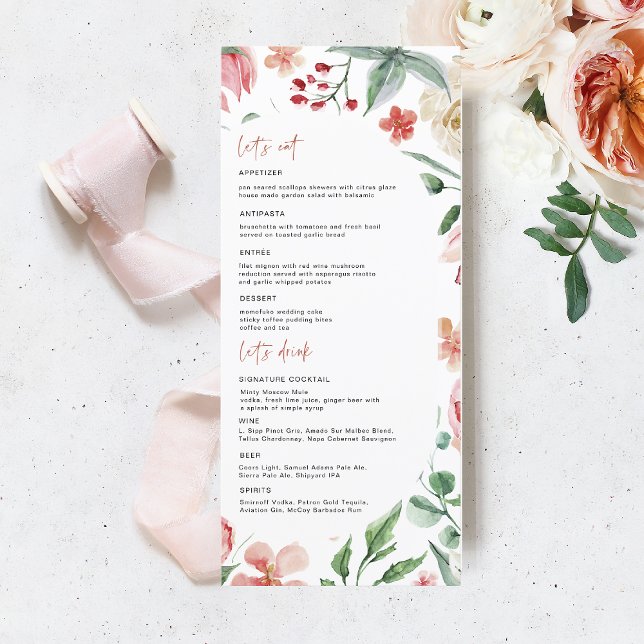 Crème & Rose | Spring Florals Wedding Menu (Creator Uploaded)
