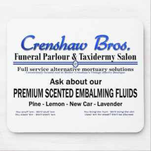 Crenshaw Bros Scented Embalming Fluid Promo Mouse Pad