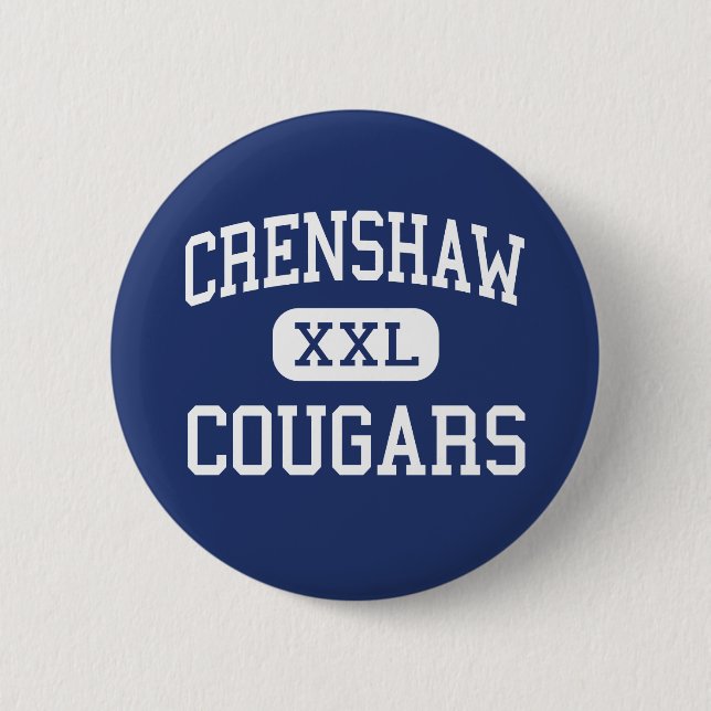 Crenshaw - Cougars - High - Los Angeles California 6 Cm Round Badge (Front)