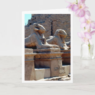Creo-Sphinx Statues In Karnak Temple, Luxor, Egypt Card