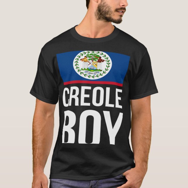 Creole Boy Belise Pride Belizean Flag Culture Afro T-Shirt (Front)
