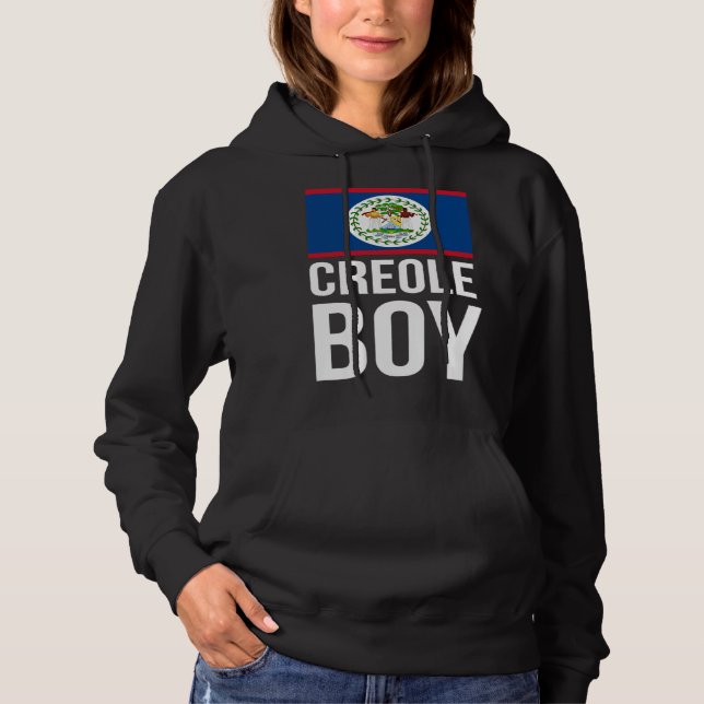 Creole Boy Belize Pride Belizean Flag Culture Afro Hoodie (Front)