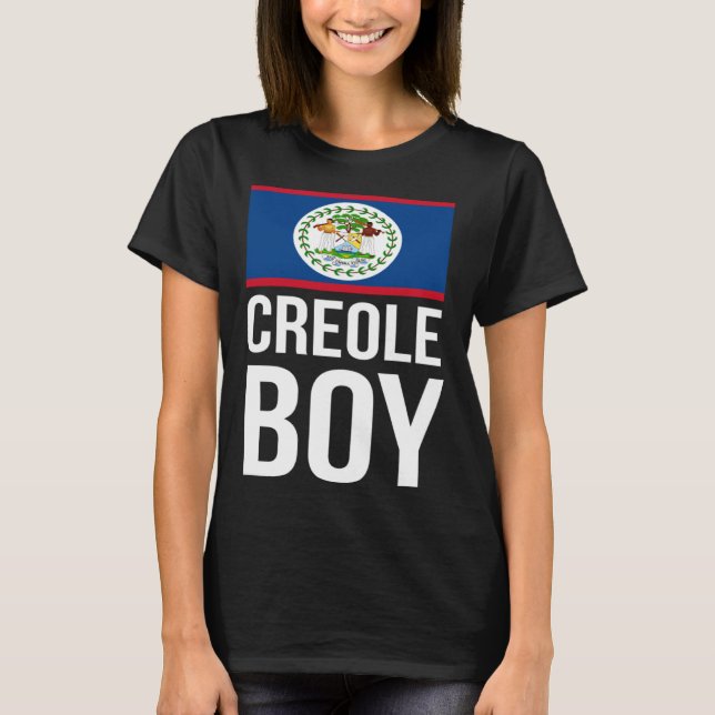 Creole Boy Belize Pride Belizean Flag Culture Afro T-Shirt (Front)