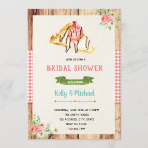 Crepe bridal shower invitation