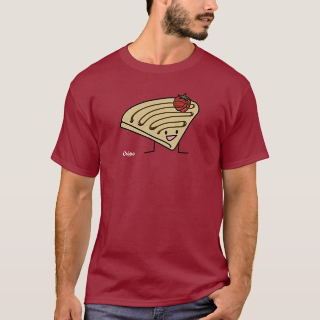 Crepe pasty Strawberry dessert chocolate French T-Shirt (Front)