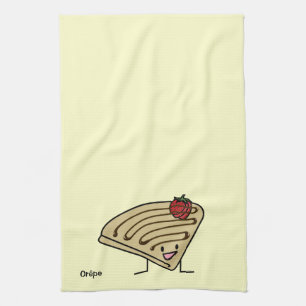 Crepe pasty Strawberry dessert chocolate French Tea Towel