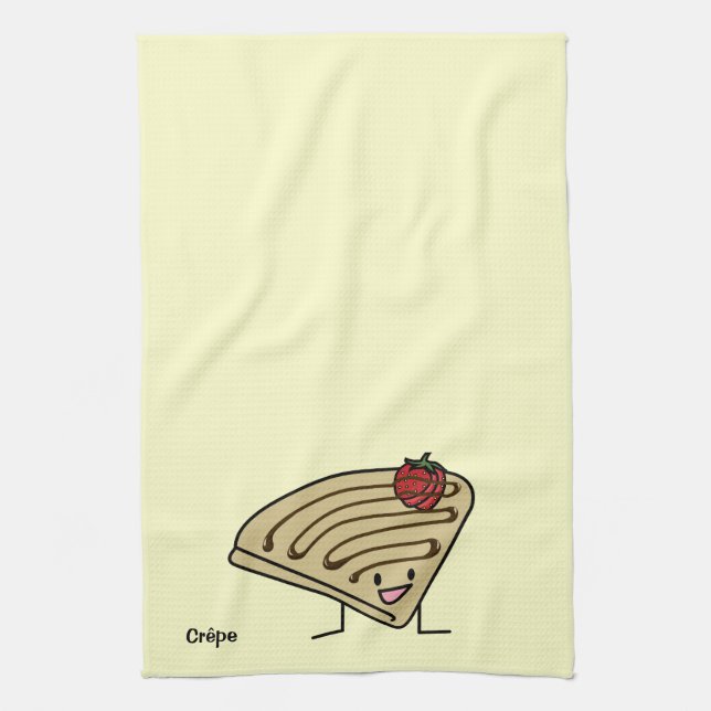 Crepe pasty Strawberry dessert chocolate French Tea Towel (Vertical)